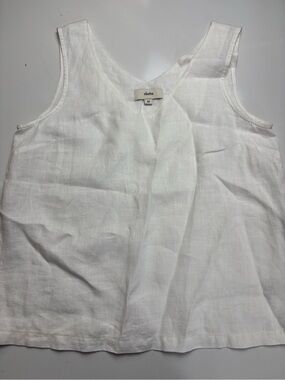 Sauths White Linen Tank Top sz M